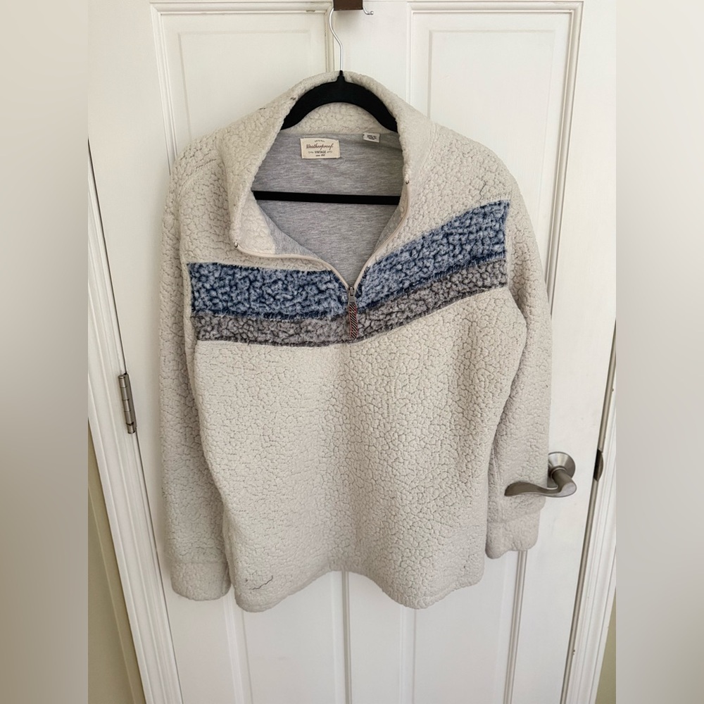 Weatherproof Cream‎ and Blue Cowl Sweater